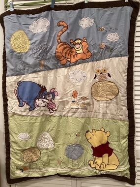 Winnie the Pooh & Friends Quilted Baby Blanket - Multi VTG Y2K Crib blanket